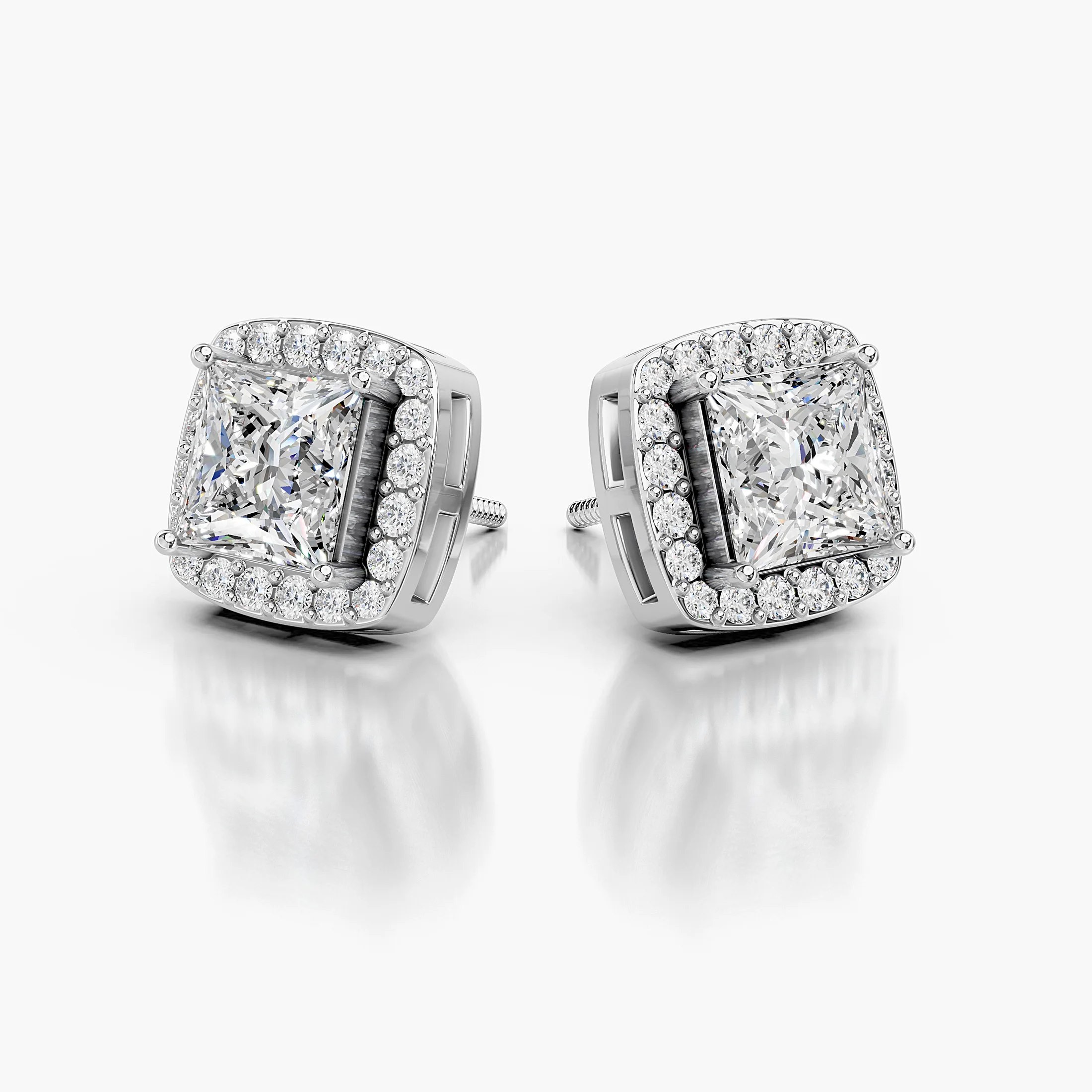  Princess Halo Stud Earrings