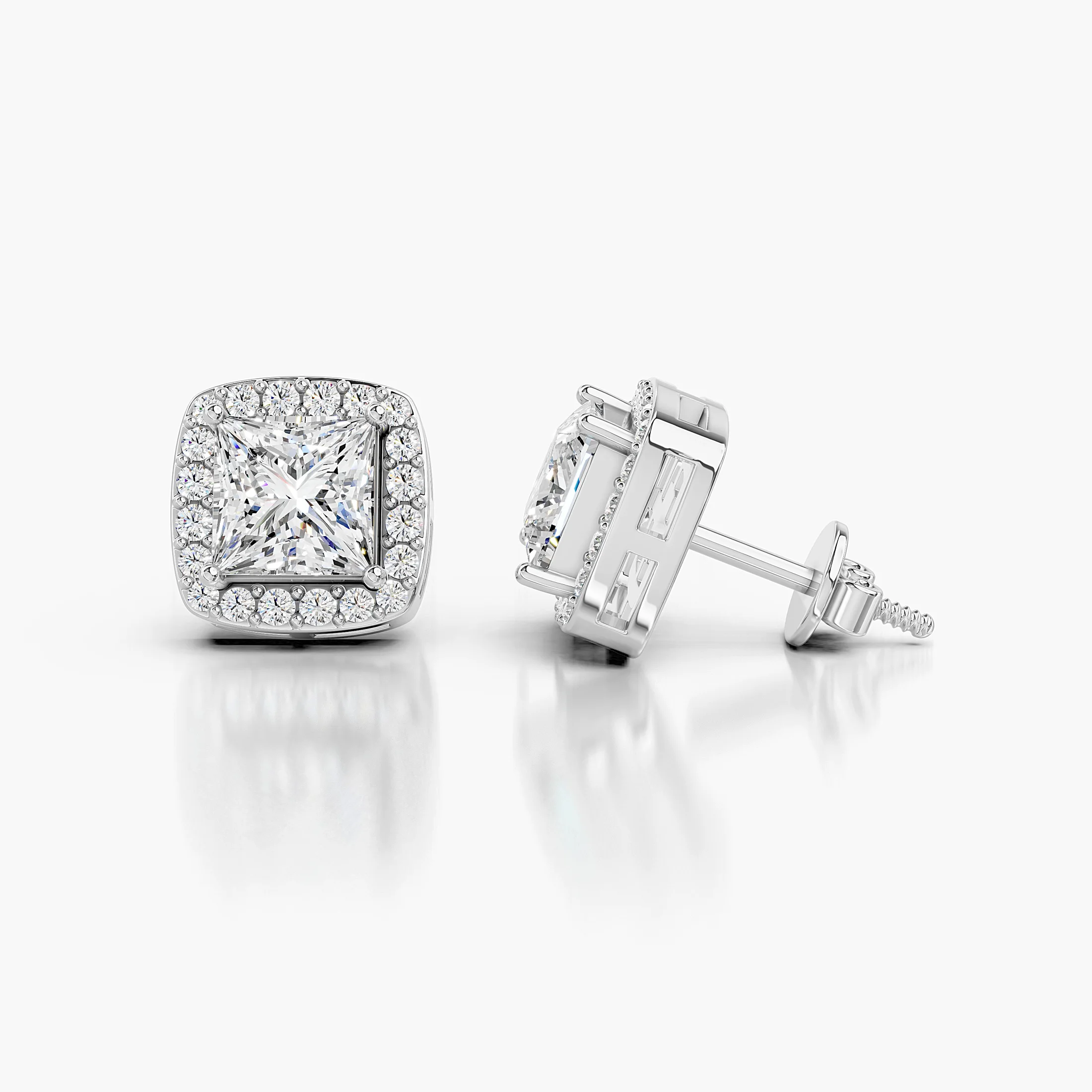  Princess Halo Stud Earrings